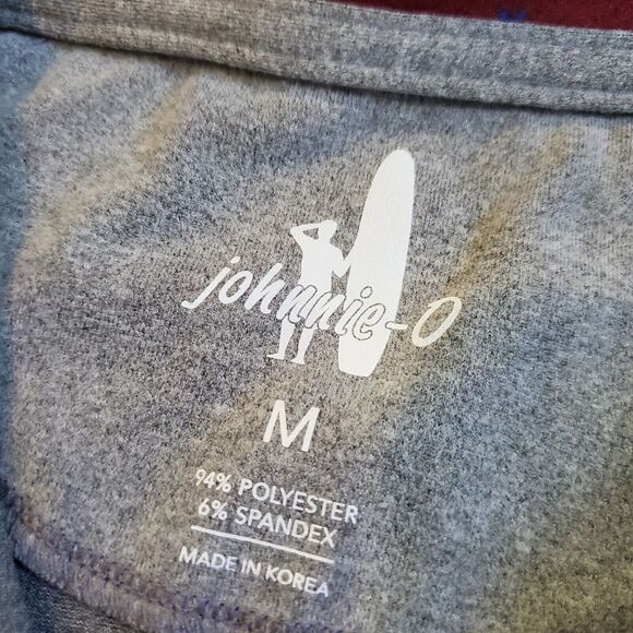 Johnnie O Shirt Mens Medium Red 1/4 Zip Golf Geometric Performance Maroon - Picture 7 of 11